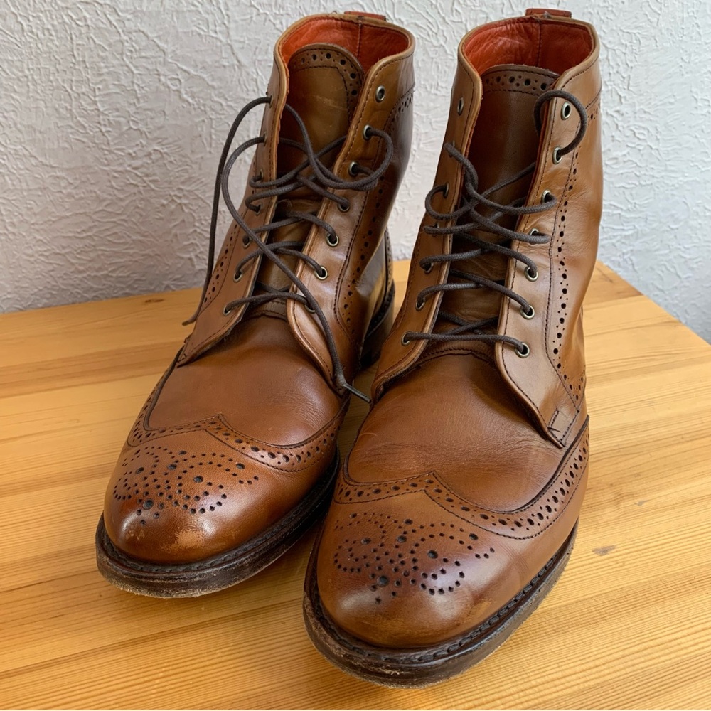 SOLD Men’s Allen Edmonds DALTON Leather Bourbon Wingtip Dress Boots Size 9.5 - Picture 3 of 14